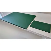 PM Schreibtischunterlage mit Kantenschutz und Mauspad Sanftlux Leder in 12 Farben 3 Gr. (Alt Grün, 70cm x 48cm)