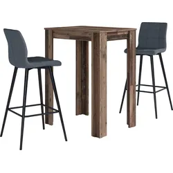 Bargruppe BYLIVING "Essgruppe Nele, Stühle Simone", schwarz (oldnavy, anthraz, anthrazit, schwarz), B:60cm H:104cm T:51cm, FSC-zertifizierter Holzwerkstoff, Sitzmöbel-Sets, Essgruppe Bartisch, Barhocker, Bartisch