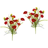 MY HOME »Mohnblumen« 2er Set rot