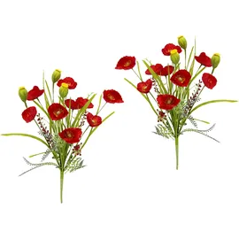 MY HOME »Mohnblumen« 2er Set rot