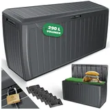 KESSER KESSER® Auflagenbox Kissenbox 290 Liter mit abschließbarem Deckel Haltegriffe Gartenbox