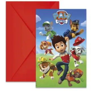 Amscan Procos,81370,PR89441 AA8Einladungen inPaw Patrol Umschlag,einsatzbereit, 6 Stück