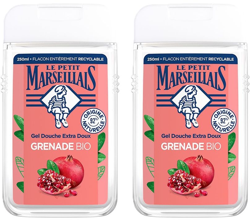 Le Petit Marseillais Gel Douche Extra Doux Grenade Mediterranee 2 x 250 ml 2x250 pc(s) gel(s)