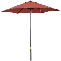 Outsunny Sonnenschirm Weinrot Kunststoff, 196x196 cm, Sonnen- - Sichtschutz,