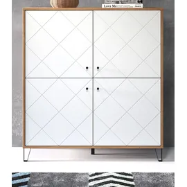trendteam Highboard Touch in weiß matt B/H/T: ca. 123x136x40 cm - Eiche, weiß