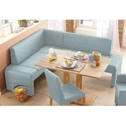 Eckbank HOME AFFAIRE "Bologna", blau (hellblau (fantasy 8214)), B:200cm H:84cm T:160cm, Sitzbänke, in 2 Größen (langer Schenkel 180 oder 200 cm), verschiedene Qualitäten
