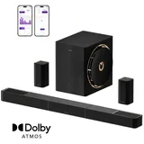 Ultimea Skywave X60 Soundbar 7.1.4-Kanal Dolby Atmos (840 W, 360° SurroundX Audio, Verlustfreie Audioübertragung, Dolby Atmos) schwarz
