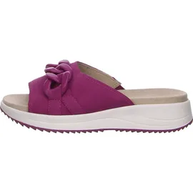 CAPRICE Damen Pantoletten aus Leder Bequem, Lila (Fuchsia Suede), 38 EU