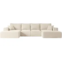 altdecor Eckcouch Cord 6-Sitzer Beige
