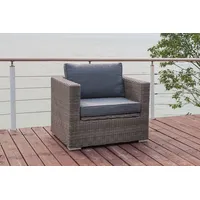 OUTFLEXX Sessel, grau, Polyrattan, 94 x 82 x 70 cm, wasserfeste Kissenbox