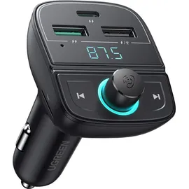 UGREEN FM Transmitter Bluetooth 5.0 MP3 Car Charger - Schwarz