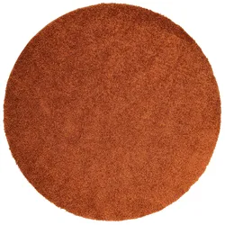 Teppich »Viva Teppich rund«, rund, 45 mm Höhe, Uni-Farben, einfarbig, besonders weich und kuschelig, 30579134-10 kupfer 45 mm