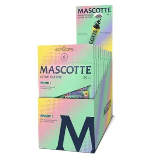 Mascotte® Rainbow Colors Active Filters 10 Beutel á 50 Filter | Aktivkohlefilter Tips 6mm aus Keramik | Für noch mehr Drehkomfort | Filter mit 27 mm Länge