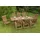 Merxx Comodoro Set 9-tlg. Ausziehtisch 260 x 100 cm braun