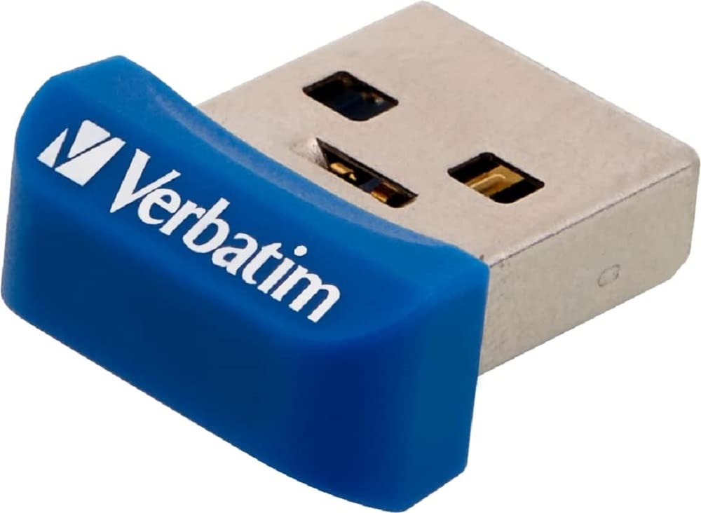 Verbatim Store 'n' Stay Nano USB-Stick, USB-3.2 Gen1, 64 GB, Speicherstick mini, USB-3-Stick für Laptop Notebook Ultrabook TV Autoradio, USB Nano Stick, flacher USB-Stick, blau