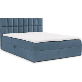 yourhouse24 Boxspringbett Panama Doppelbett Bettgestell Lattenrost (Farbe: coral 10, Größe: 200x200 cm) - Blau
