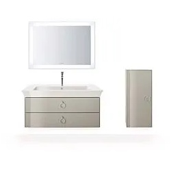 Duravit White Tulip Waschtisch-Unterschrank WT43520H3H3 98,4 x 45,8 cm, Taupe Hochglanz, wandhängend, 2 Schubkästen mit Griff