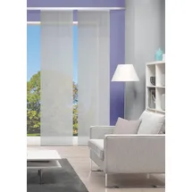 VISION S 5540, 2er-Set Schiebegardine ROM, halb-transparenter Stoff in Bambus-Optik, 2X 260x60 cm, Farbe:grau