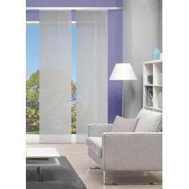 VISION S 5540, 2er-Set Schiebegardine ROM, halb-transparenter Stoff in Bambus-Optik, 2X 260x60 cm, Farbe:grau
