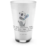 Mr. & Mrs. Panda Glas Panda Badminton - Geschenk, Latte Macchiato, Dankeschön, Schenken, Badminton spielen, Sportler, Cappuccino Glas, Cappuccino