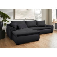 Home affaire Ecksofa Win L-Form, wahlweise mit Bettfunktion und Bettkasten schwarz