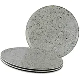CreaTable Pizzateller Stone Collection 4-tlg. Grau/Schwarz/Mehrfarbig