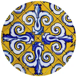 mySPOTTI Tischset »Bella«, rund, Kunstleder, gelb/blau - bunt
