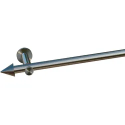 Gardinenstange INDEKO "Calais", silber (edelstahlfarben), L:430cm Ø:20mm, Gardinenstangen, Komplett-Set inkl. Montagematerial