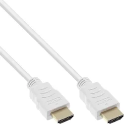 INLINE HDMI Kabel, Stecker/Stecker, weiß/gold, 3m Stecker / Stecker, weiß / gold, 3m