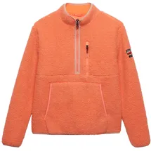 Superdry Damen Outdoor Fleecejacke mit halbem Reißverschluss Pastelline Korallrot 38 - 38