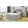 'massivart' Boxspringbett 140 x 200 cm hellgrau Cordbezug mit 6 cm Kaltschaum Topper - AMY - Die Möbelfundgrube - Grau