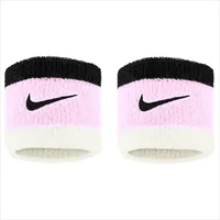 Nike Swoosh Schweißbänder Sport Tennis Fitness Running Handgelenkbänder, Pink Foam/Coconut Milk/Black, One Size