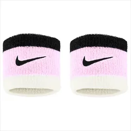 Nike Swoosh Schweißbänder Sport Tennis Fitness Running Handgelenkbänder, Pink Foam/Coconut Milk/Black, One Size