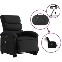 vidaXL Massagesessel mit Aufstehhilfe Elektrisch Kunstleder 92 x 99,5 x 0 cm Schwarz