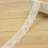 Duories 3m×3cm Spitzenband Vintage Spitze-Borten Baumwolle Dekoband Spitze Zierband Spitzenstoff Spitzenborte Geschenkband für Geschenke Verpacken,Hochzeitsdekorationen,Kissendekorationen,Hellweiß