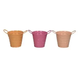 12 Stück  Deko Topf mit Griffe pinkorange sort. 4060706142585 Head