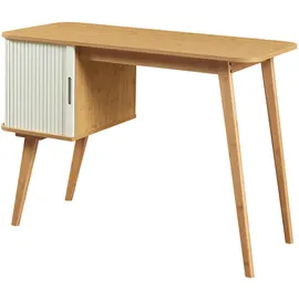 [en.casa] Schreibtisch Tysvær Bambus / Cremeweiß