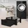 ML-Design Waschmaschinen Untergestell mit Schublade 63 x 54 cm Schwarz