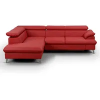 Ecksofa - rot - Liegefunktion - Kunstleder - Ottomane links Sofa Wohnlandschaft