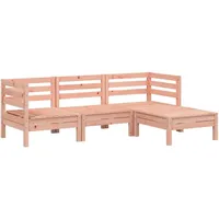 vidaXL Gartensofa 3-Sitzer mit Hocker Massivholz Douglasie