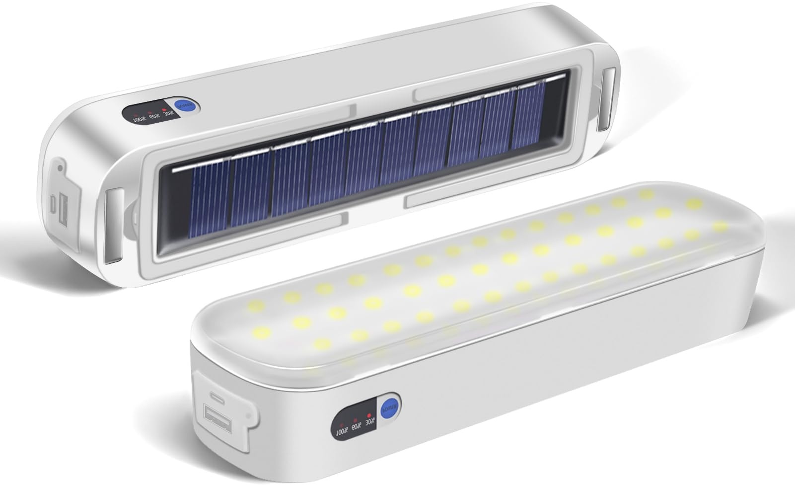 Civikyle 1-Stück LED Solar Laterne Campinglampe Magnetische Outdoor Zelt Licht 6000mAh USB Aufladbar Camping Zubehör Powerbank Notleuchte für Blockout (Weiß)