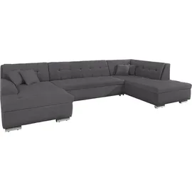 DOMO collection Wohnlandschaft DOMO COLLECTION "Aversa U-Form", schwarz (pepper), B:364cm H:83cm T:201cm, Luxus-Microfaser (100% Polyester);Struktur (100% Polyester);Struktur weich (100% Polyester), Sofas, Wohnlandschaft, wahlweise mit Bettfunktion, frei im Raum stellbar