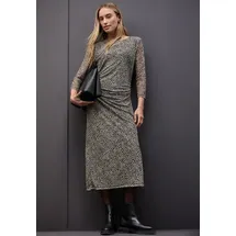 STREET ONE Meshkleid Midikleid Leo-Muster Beige 38