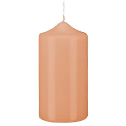 Kopschitz Kerzen Stumpen Kerzen Lachs 20 x Ø 8 cm, 6 Stück getauchte Stumpenkerzen mit Spitzkopf in RAL Qualität