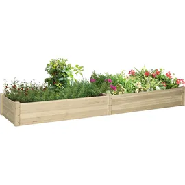 Outsunny Hochbeet 244 x 61,5 x 27 cm Beige