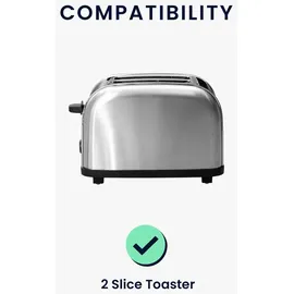 kwmobile Abdeckhaube für 2-Scheiben Toaster 19 x 20,3 x 28 cm Weiß Schwarz Smile Herz