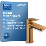 Duravit Wave Waschtischarmatur, Größe M (Auslauf Höhe 111 mm), Wasserhahn Bad, Armatur Waschbecken, Bronze Gebürstet