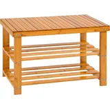 Tectake Schuhbank 70 x 46 x 28 cm braun / lackiert