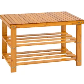 Tectake Schuhbank 70 x 46 x 28 cm braun / lackiert