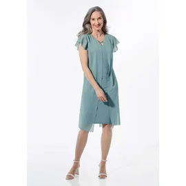GOLDNER Etuikleid Abendkleid Chiffonüberwurf Grün 24
